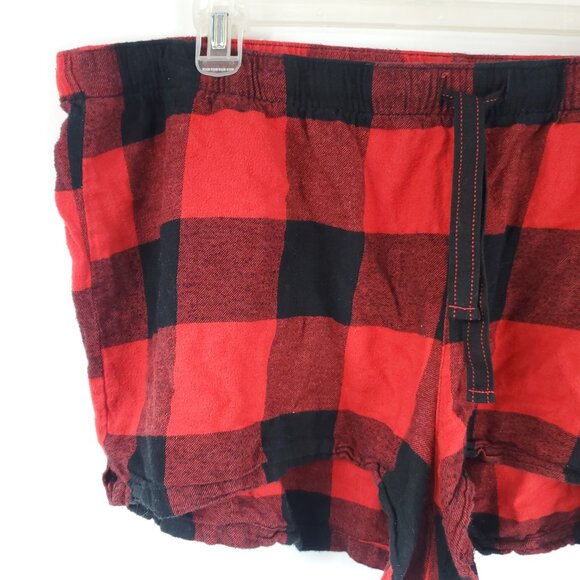 Old Navy Red/Black Plaid Womens Plus Size Pajama Drawstring Shorts Sz 3X - Picture 2 of 10